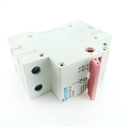 Europa Components ISO100-2 AUT2 100A 100 Amp 2 Double Pole Isolator Main Switch Disconnector